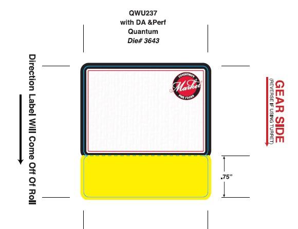Quantum QWU237 Market Deli/Produce Label 2.37 IN with .75 IN Bottom DA 16/Case
