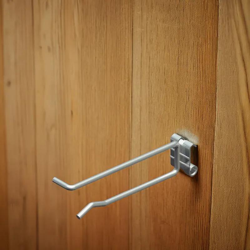 Scanning Crossbar Hook 3.25X0.186 IN Curl Back With Metal Plate 25/Pack