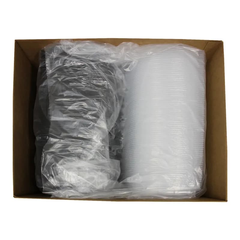 Take-Out Container Hinged With Dome Lid 10X10X3 IN PP Black Clear Square 148/Case