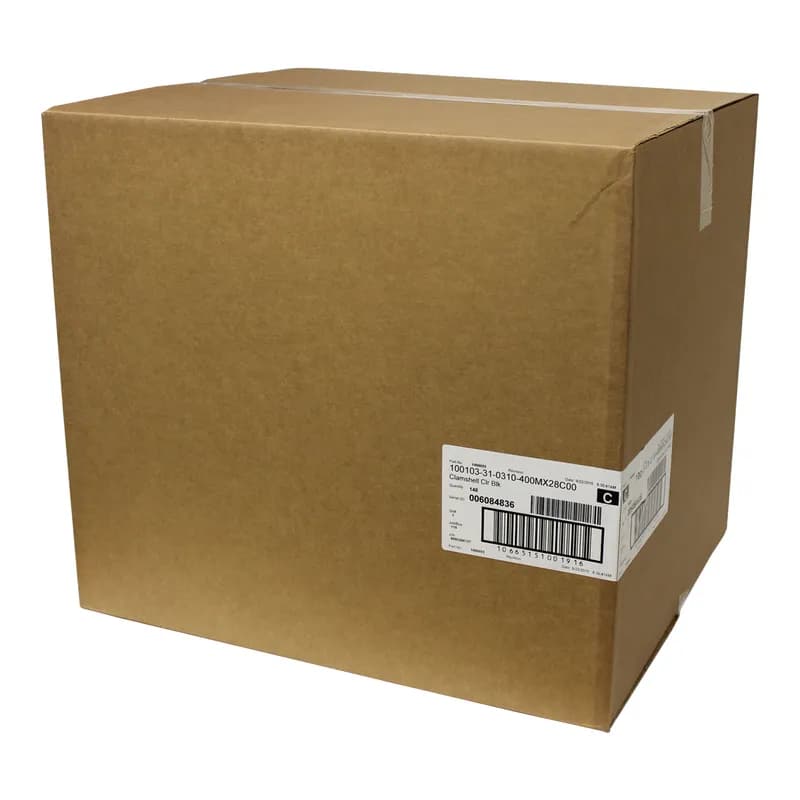 Take-Out Container Hinged With Dome Lid 10X10X3 IN PP Black Clear Square 148/Case