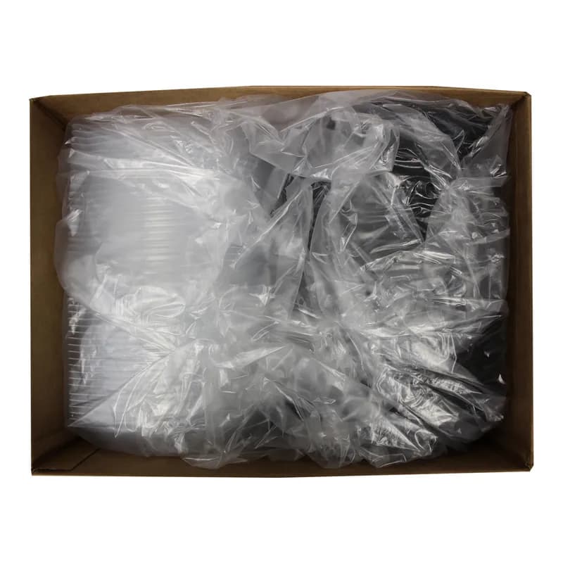 Take-Out Container Hinged With Dome Lid 8X8X2.5 IN PP Black Clear Square 138/Case