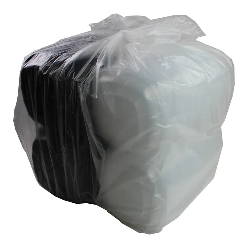 Take-Out Container Hinged With Dome Lid 9X9X2.5 IN PP Black Clear Square 112/Case