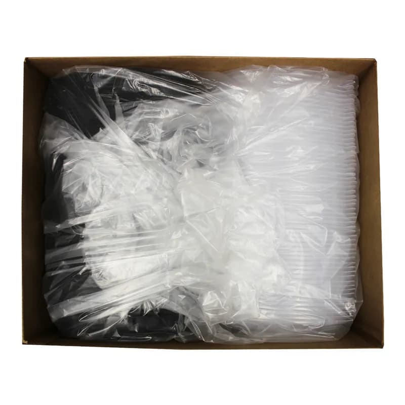 Take-Out Container Hinged With Dome Lid 9X9X2.5 IN PP Black Clear Square 112/Case