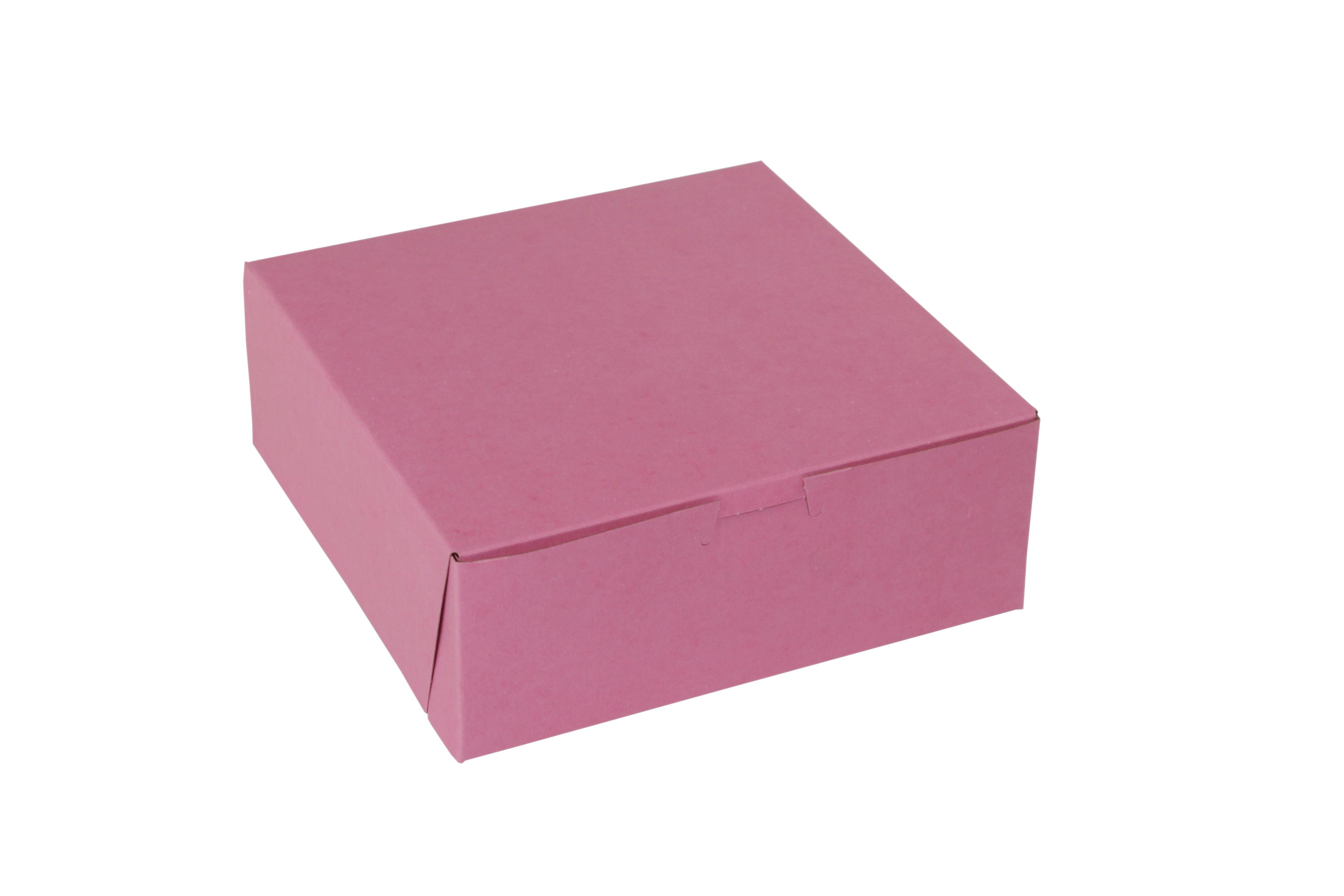 Bakery Box 8X8X3 IN Paperboard Strawberry Corner Lock 1-Piece 250/Case