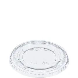 Solo® Lid Flat 3.083X0.358 IN 1 Compartment PET Clear Round For 4 OZ Souffle & Portion Cup 125 Count/Pack 20 Packs/Case