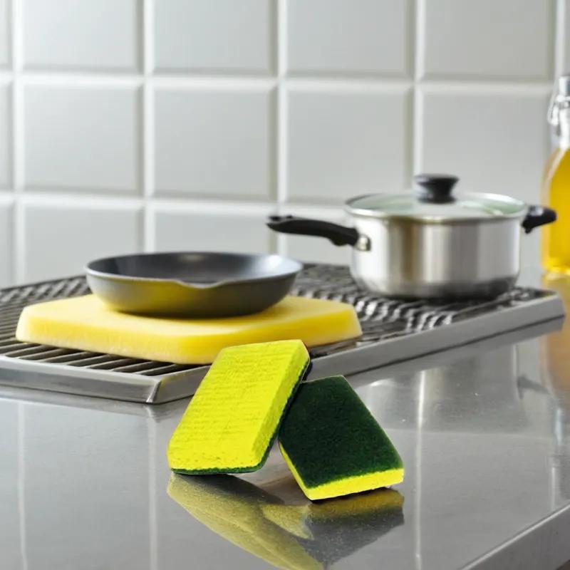 Victoria Bay Scrub Sponge 6.25X3.5 IN Medium Duty Cellulose Green 1/Case