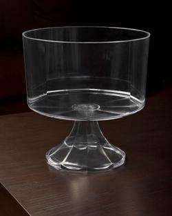 Trifle Bowl 120 OZ Plastic Clear Round Pedestal 6/Case