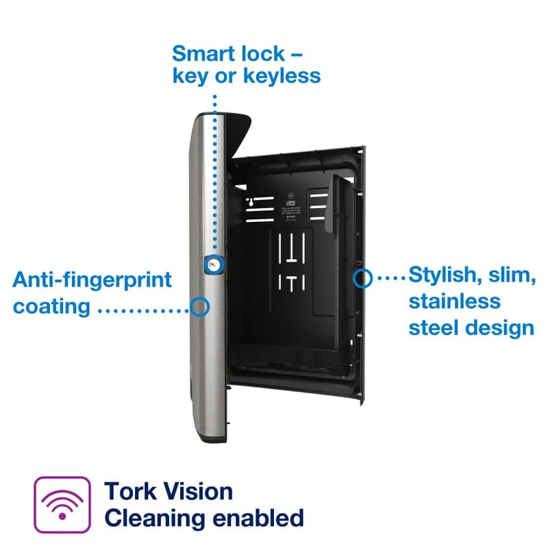 Tork Paper Towel Dispenser 4X12X18 IN Metal Plastic Wall Mount, Locking Silver Multifold 1/Each