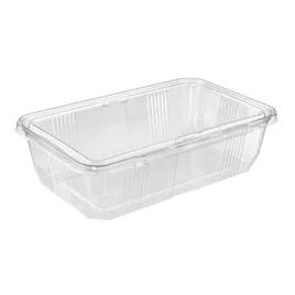 Safe-T-Fresh® Deli Container Hinged With Flat Lid Large (LG) 112 OZ RPET Clear Rectangle 60/Case