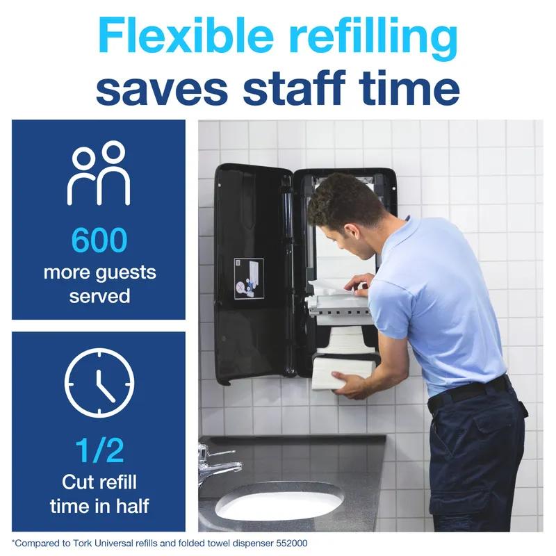 Tork PeakServe Continuous™ H5 Paper Towel Dispenser 3.98X14.57X28.74 IN Plastic Wall Mount Black Folded Towel 1/Each