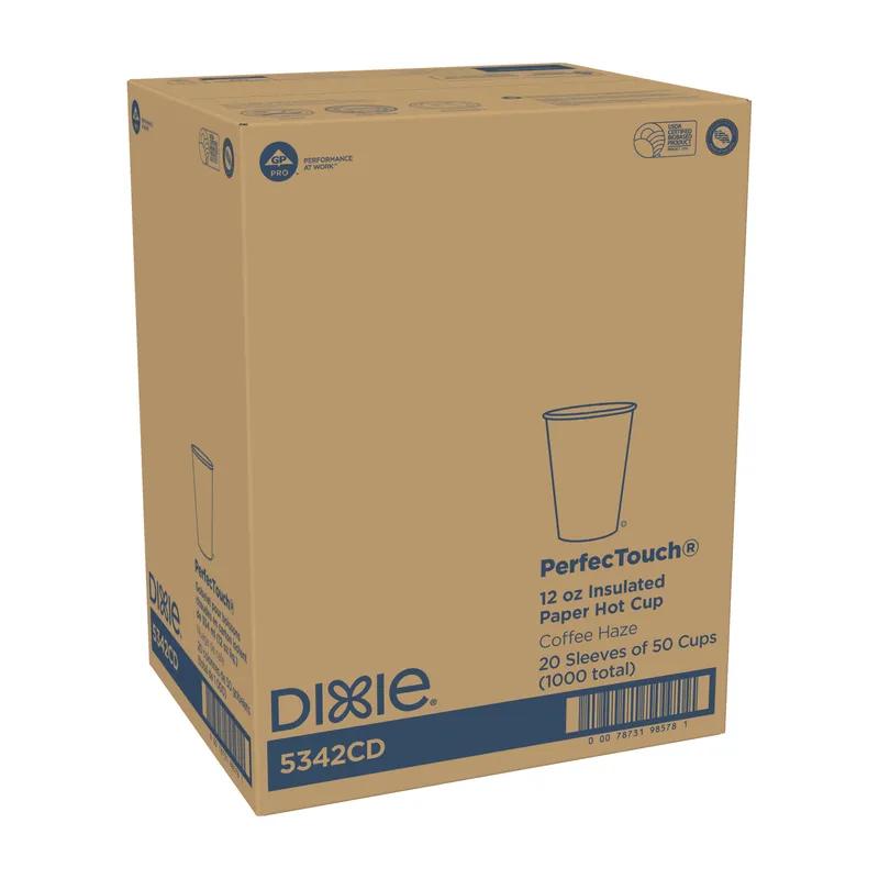 Dixie® Perfect Touch Hot Cup Insulated 12 OZ Double Wall Poly-Coated Paper Multicolor Coffee Haze 1000/Case