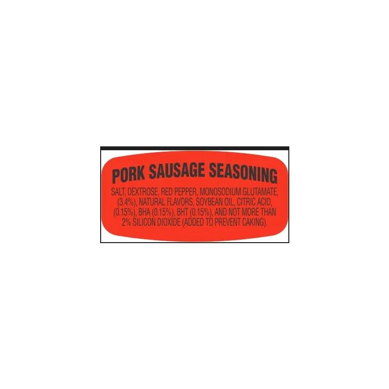 Pork Sausage Seasoning With Ingredients Label 1000/Roll