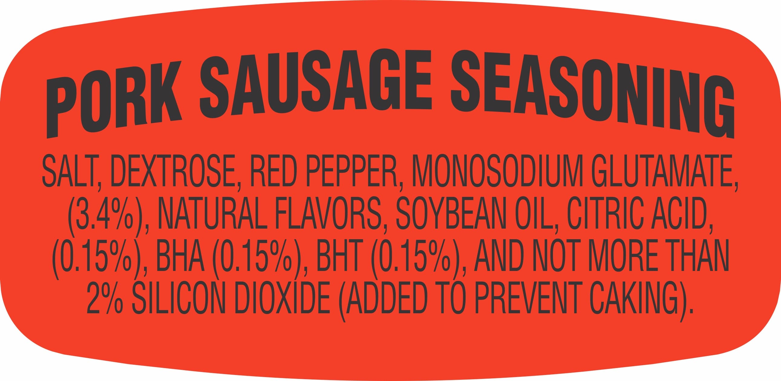 Pork Sausage Seasoning With Ingredients Label 1000/Roll