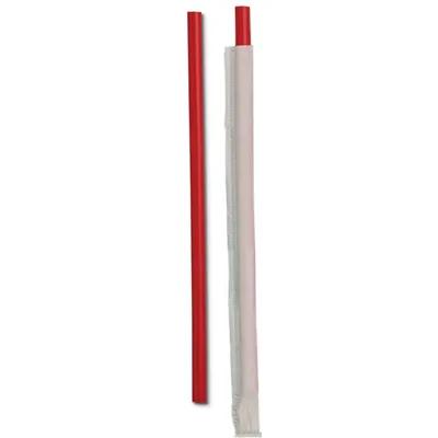 Victoria Bay Giant Straw 0.296X10.25 IN Paper Red Wrapped 1200/Case