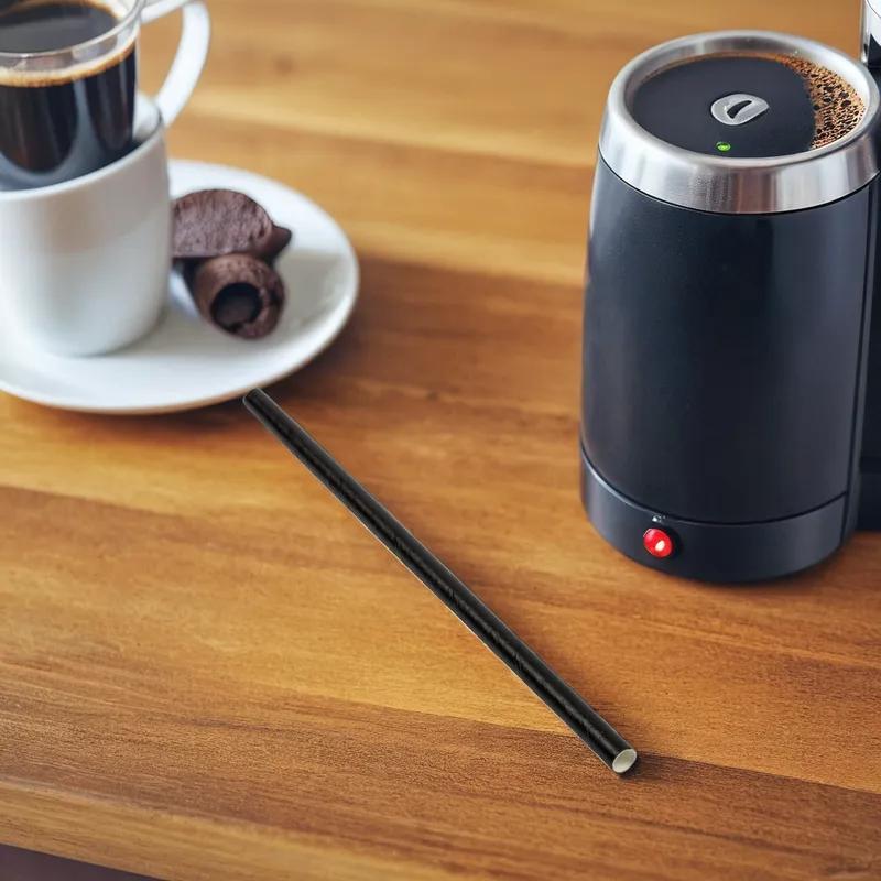 Victoria Bay Giant Straw 0.296X5.75 IN Paper Black Unwrapped 3750/Case