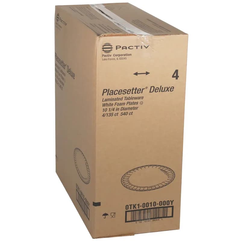Placesetter® Plate 10.3X1 IN Polystyrene Foam White Round 540/Case