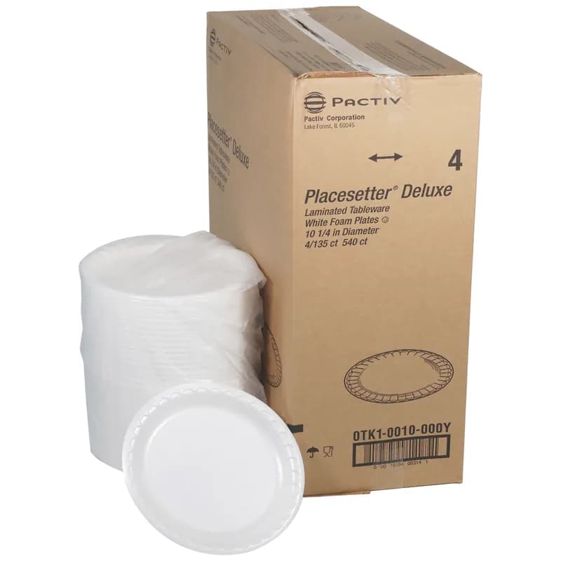 Placesetter® Plate 10.3X1 IN Polystyrene Foam White Round 540/Case