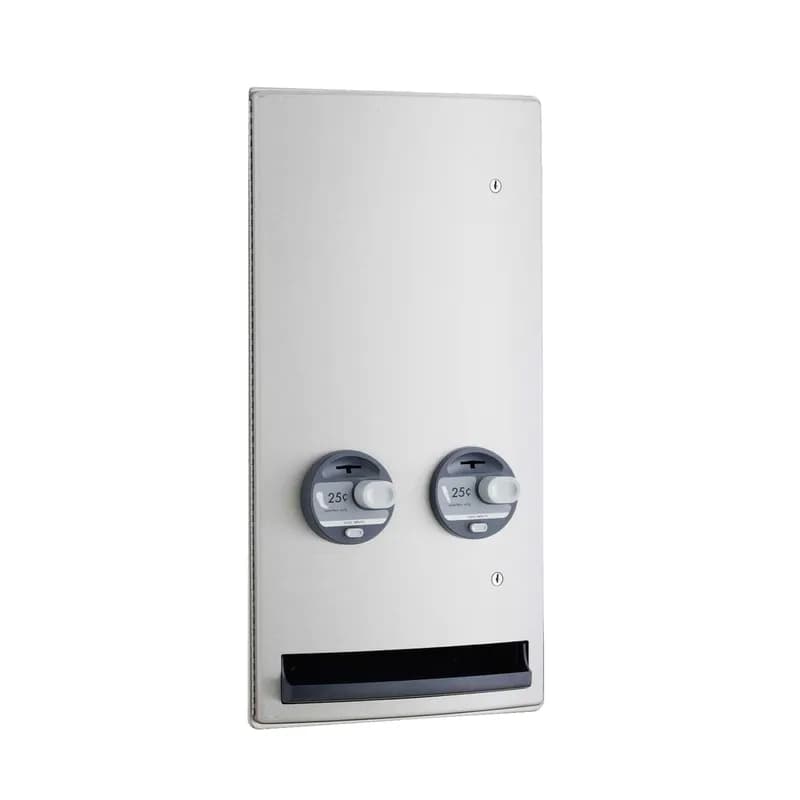 ConturaSeries® Tampon & Pad Dispenser Stainless Steel Recessed 25-Cent Operation Push Button Satin 1/Case