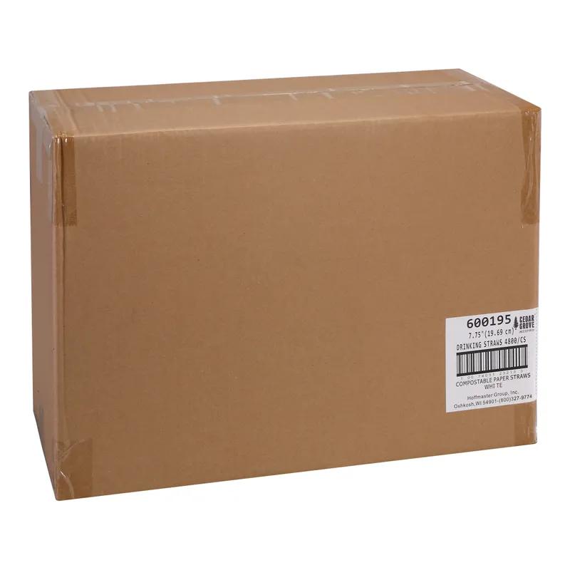Straw 7.75 IN Paper White Unwrapped 4800/Case