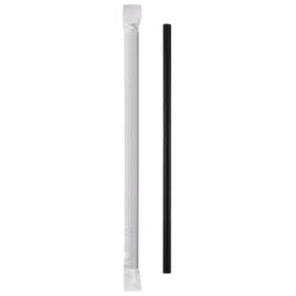 Jumbo Straw 0.23X7.75 IN Paper Black Wrapped 3200/Case