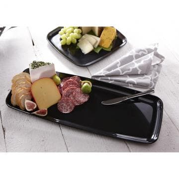 Mozaïk® Serving Tray Base 9X22X0.88 IN PS Black Rectangle 25/Case