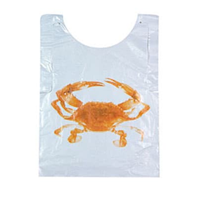 Adult Crab Bib PP 500 Count/Pack 5 Packs/Case 2500 Count/Case
