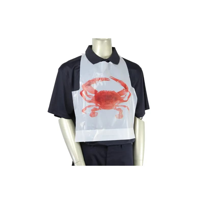 Adult Crab Bib PP 500 Count/Pack 5 Packs/Case 2500 Count/Case