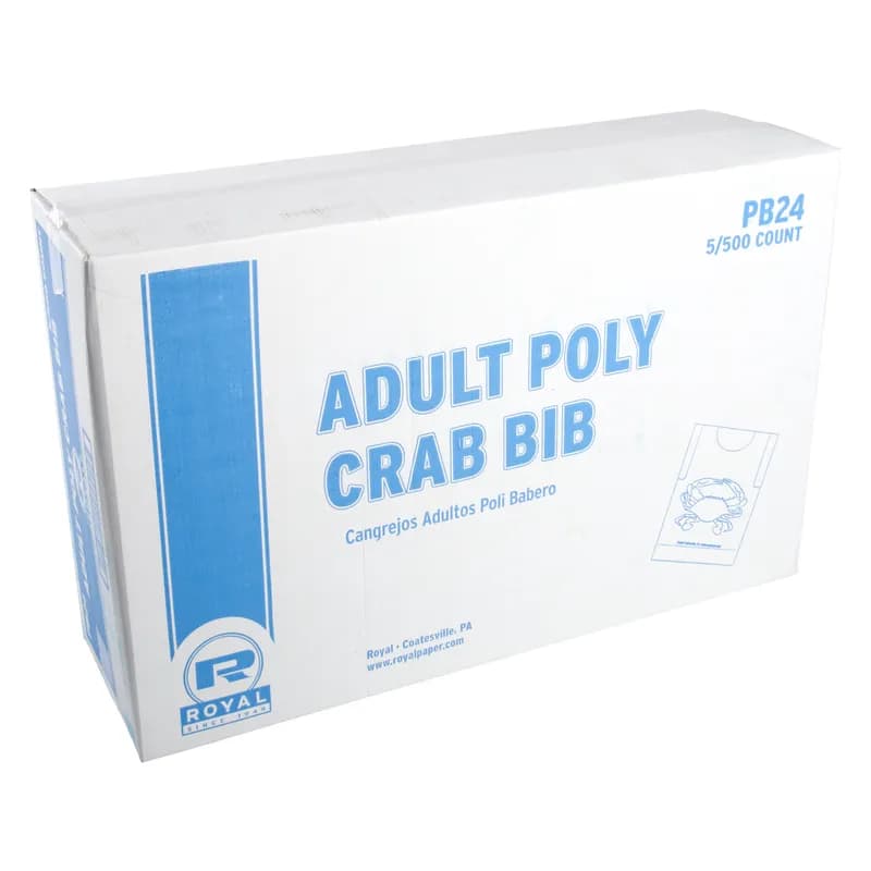 Adult Crab Bib PP 500 Count/Pack 5 Packs/Case 2500 Count/Case