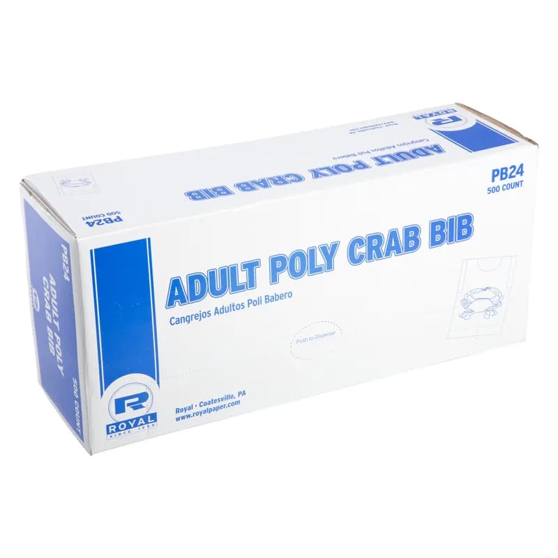 Adult Crab Bib PP 500 Count/Pack 5 Packs/Case 2500 Count/Case