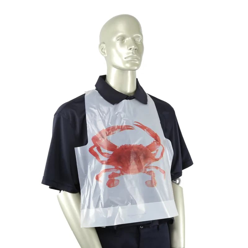 Adult Crab Bib PP 500 Count/Pack 5 Packs/Case 2500 Count/Case