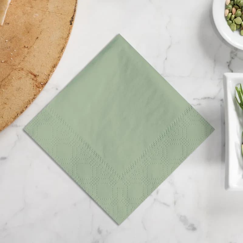 Cocktail Napkin 9.5X9.5 IN Soft Sage 2PLY 1/4 Fold Soft 1000/Case