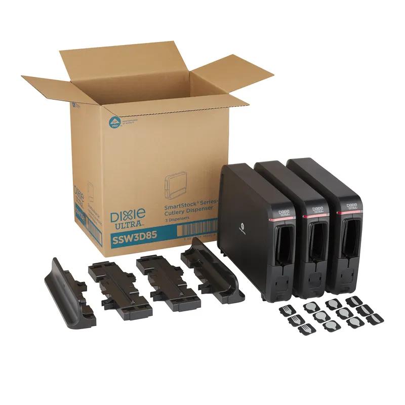 Dixie® Ultra SmartStock® Series-W Wrapped Cutlery Fork Spoon Knife Dispenser Black 1/Each