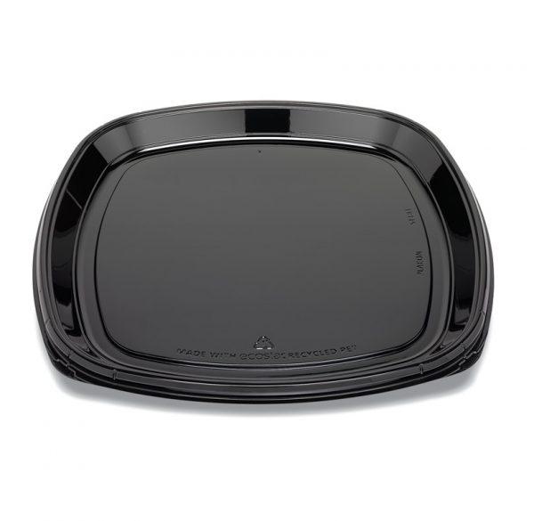 Fresh 'n Clear® Serving Tray 18X18X1.28 IN PET Black Square 25/Case
