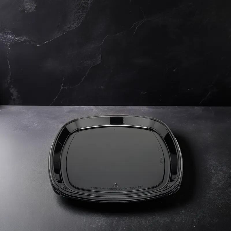 Fresh 'n Clear® Serving Tray 18X18X1.28 IN PET Black Square 25/Case