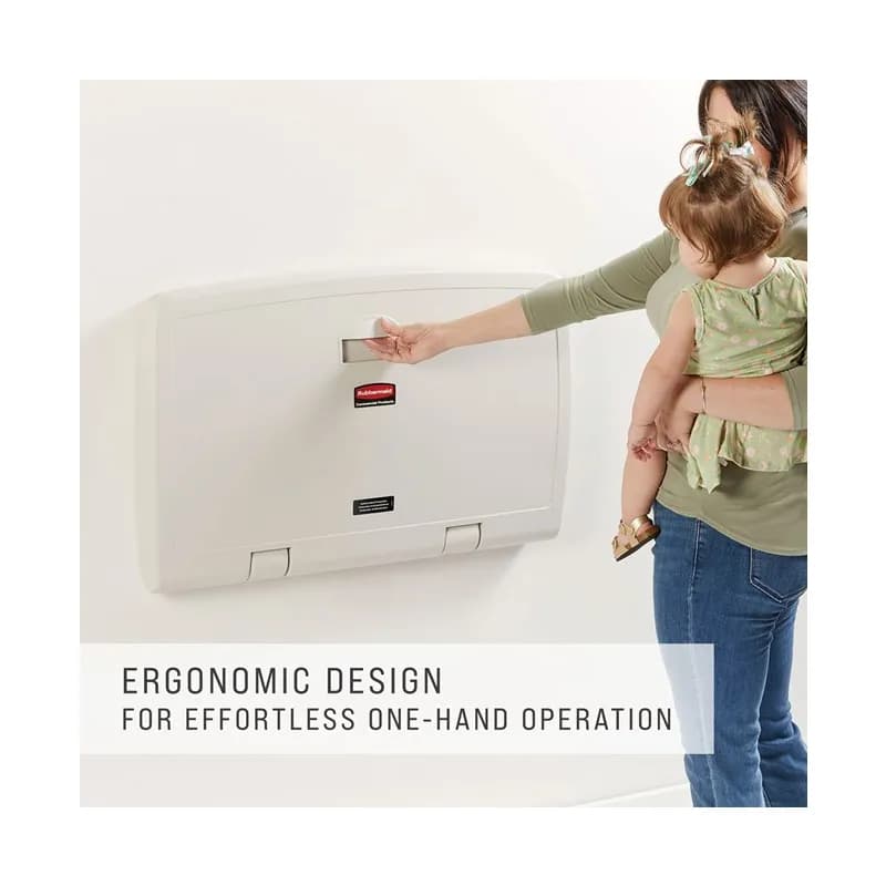 Baby Changing Station 33.25X21.50X4.00 IN White Plastic Horizontal Hygienic Ergonomic 1/Each