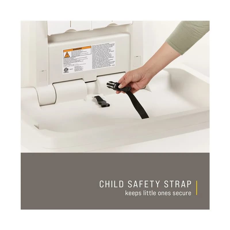 Baby Changing Station 33.25X21.50X4.00 IN White Plastic Horizontal Hygienic Ergonomic 1/Each