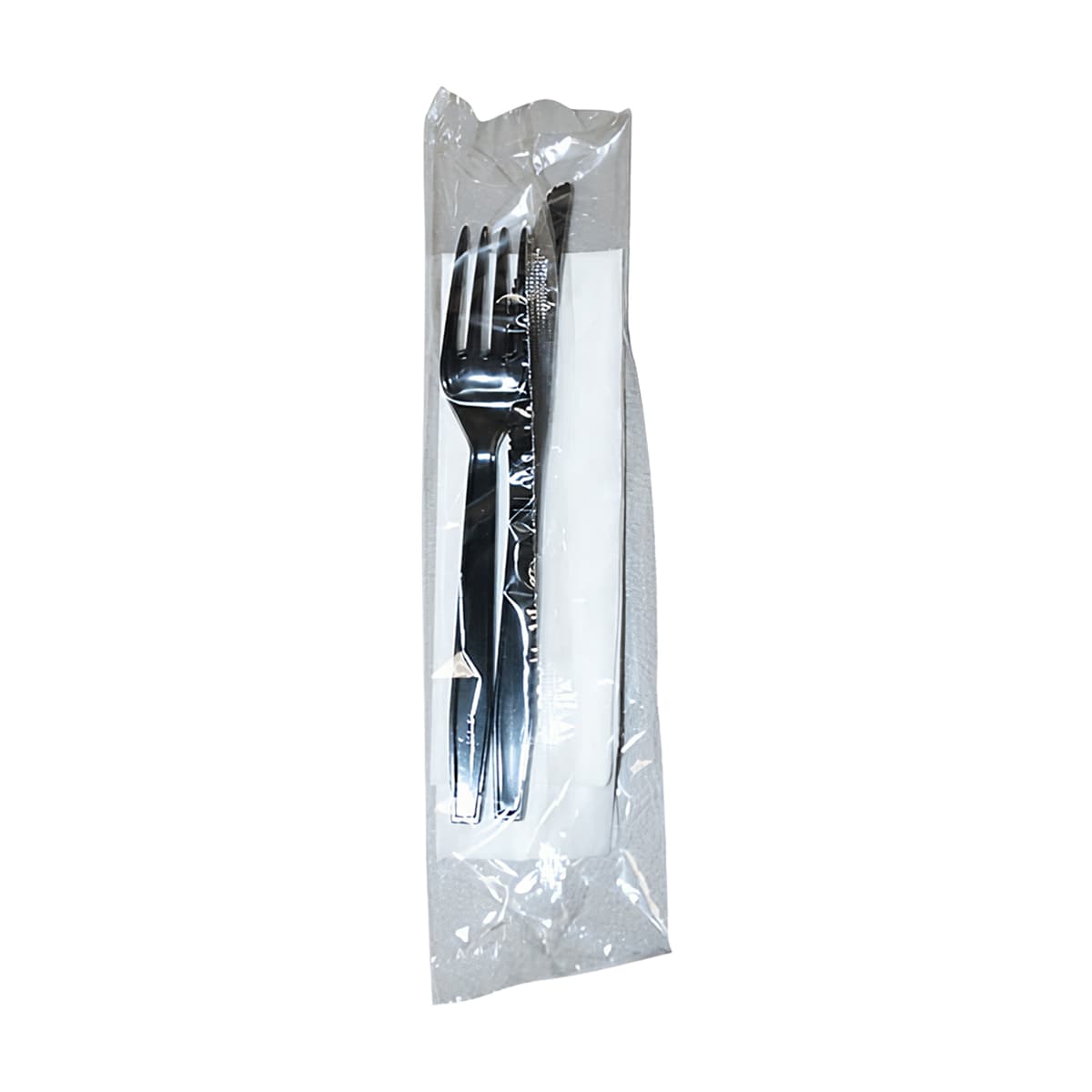 Victoria Bay 3PC Cutlery Kit PS Black Heavyweight With 13X17 Napkin,Fork,Knife 250/Case