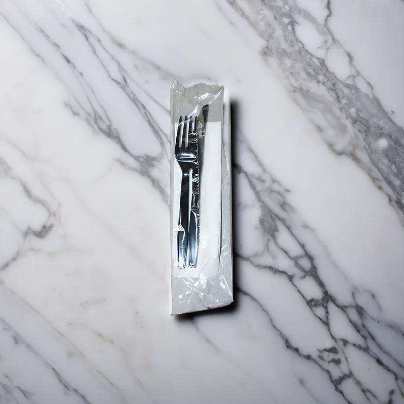 Victoria Bay 3PC Cutlery Kit PS Black Heavyweight With 13X17 Napkin,Fork,Knife 250/Case