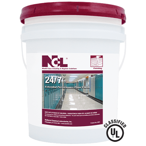 24-7® Typical Acrylic Floor Finish 12X12X15 IN 5 GAL Burnishing RTU High Solids Pure Acrylic Polymers 1/Pail