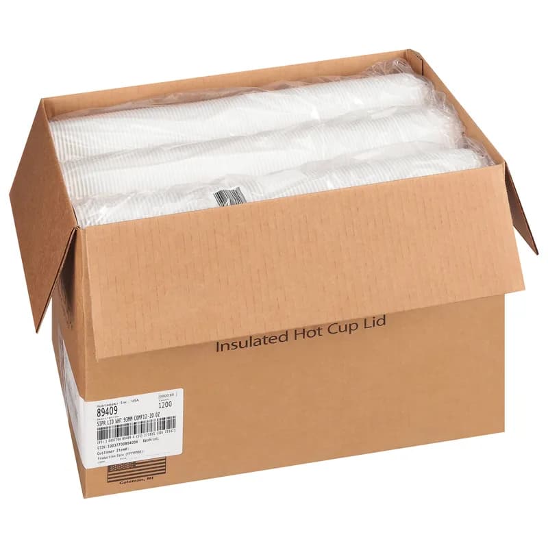 Chinet Comfort® Lid Dome PS White For 12-16-20 OZ Insulated Hot Cup Sip Through 1200/Case