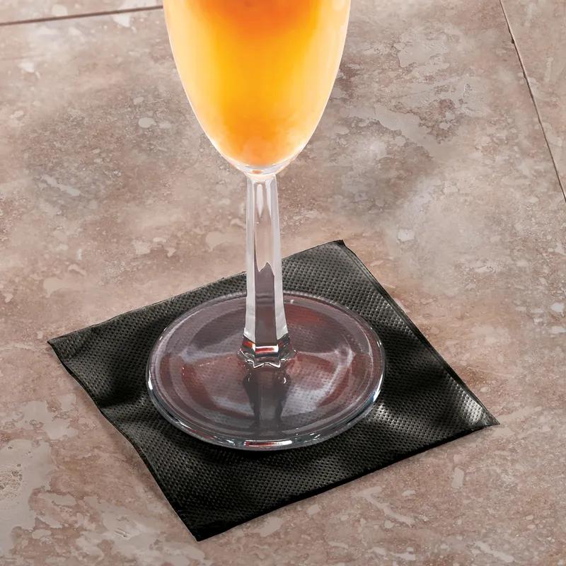 FashNpoint® Cocktail Napkin 8X8 IN Black Ultra PLY 1/4 Fold 2400/Case