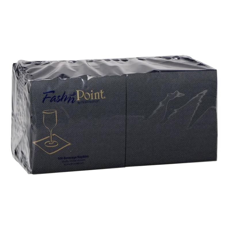 FashNpoint® Cocktail Napkin 8X8 IN Black Ultra PLY 1/4 Fold 2400/Case