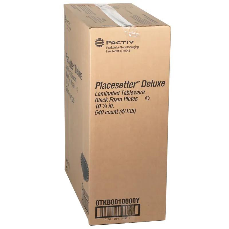 Plate 10.3X1 IN Polystyrene Foam Black Round Laminated 540/Case