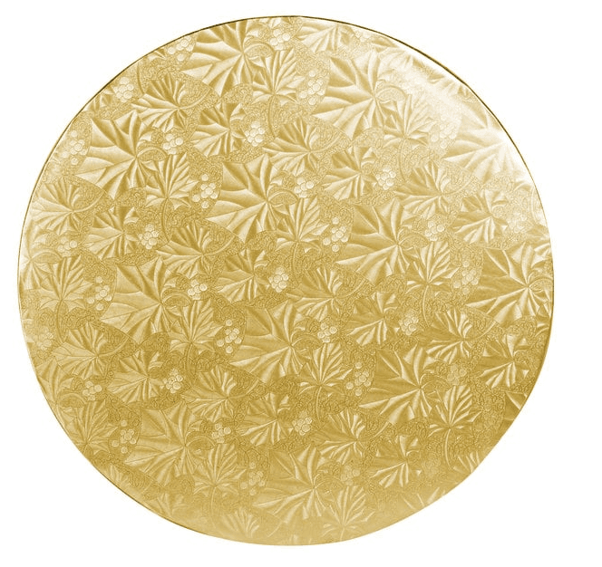 Cake Board 12 IN Corrugated Cardboard Gold Round Grease Resistant 12/Case