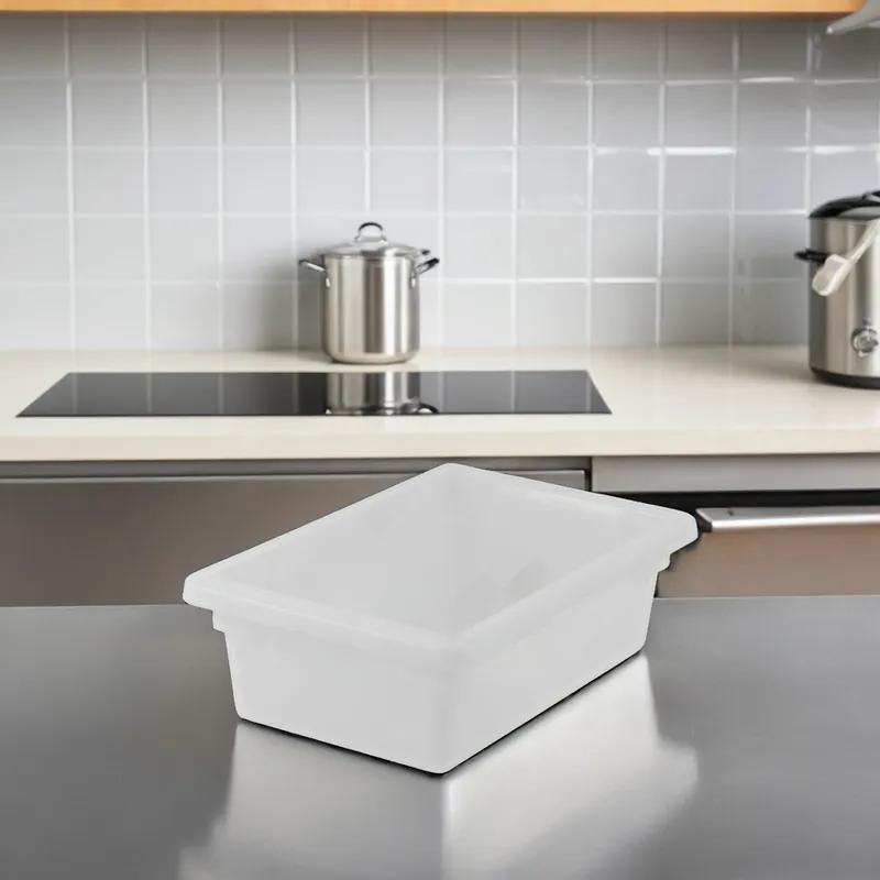 Food Storage Box 1/2 Size 17.625X11.625X5.875 IN White PP 1/Each