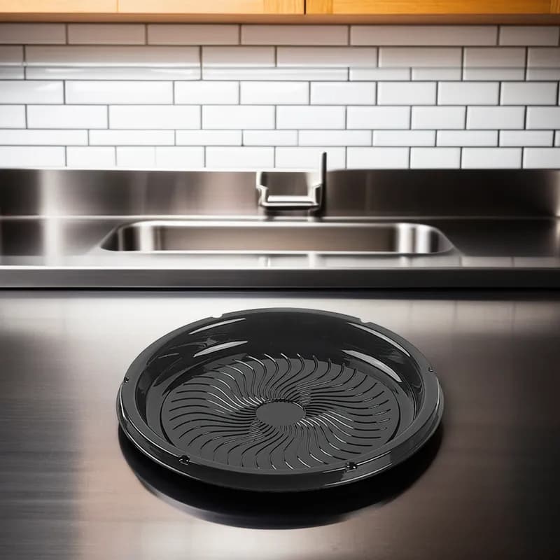 Polar Pak® Ebony Serving Tray Base 12X1.25 IN PET Black Round Deep 50/Case