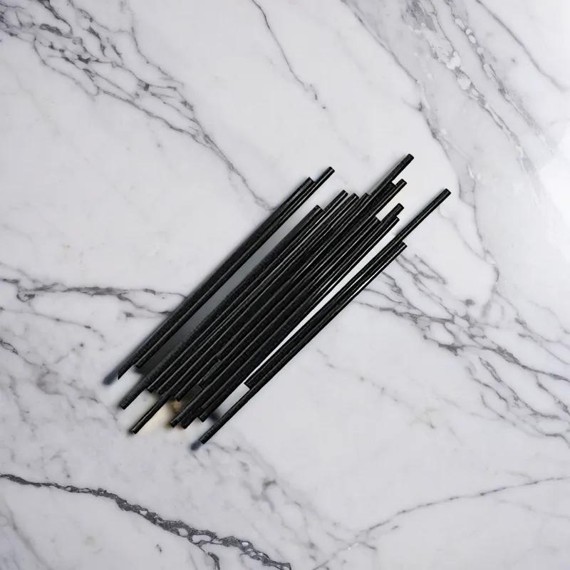 Jumbo Straw 7.75 IN PP Black Cello Wrapped 5000/Case