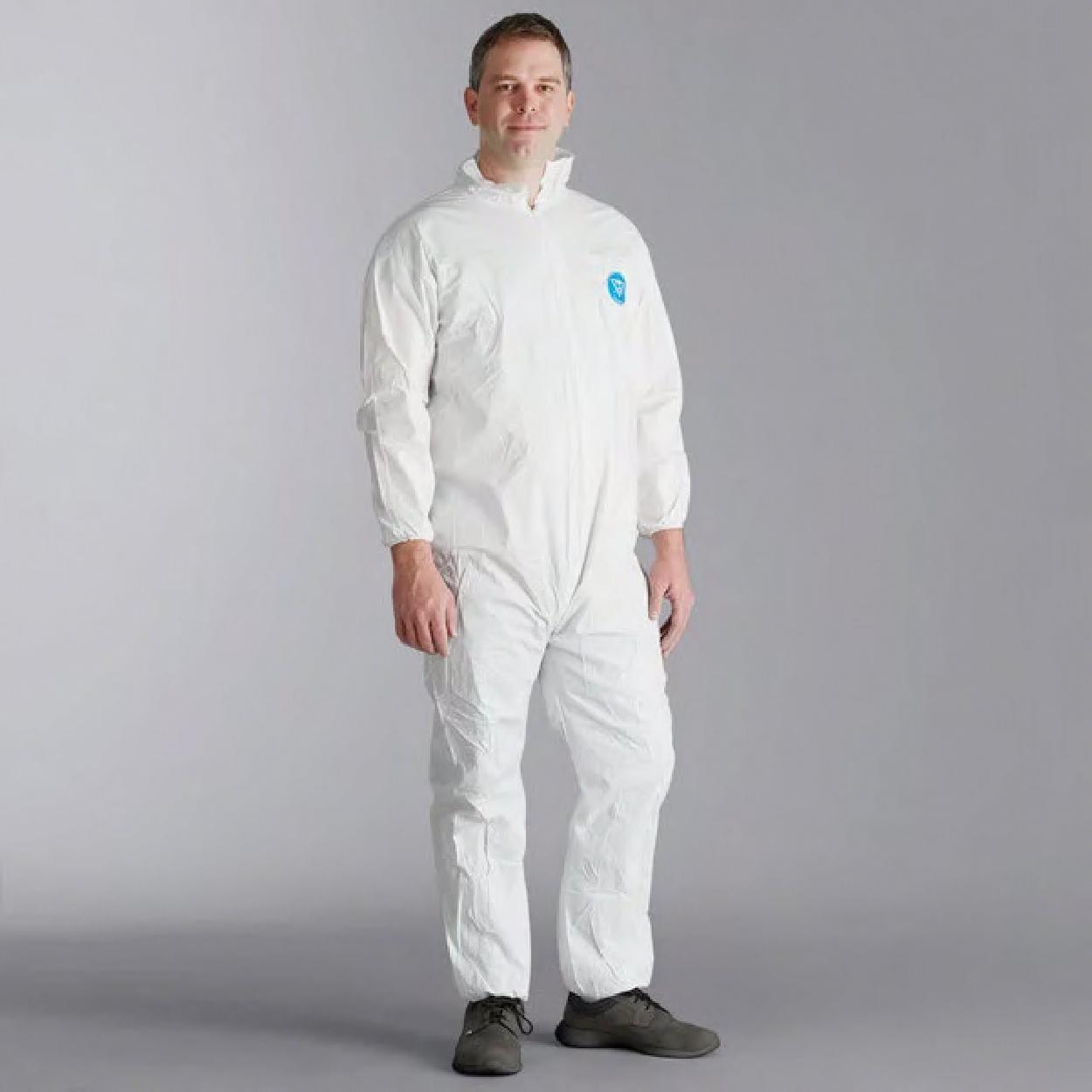 ProMax® Coveralls XL White Microporous Fabric Elastic Wrists & Ankles Zippered Front 60 Gram 25/Case