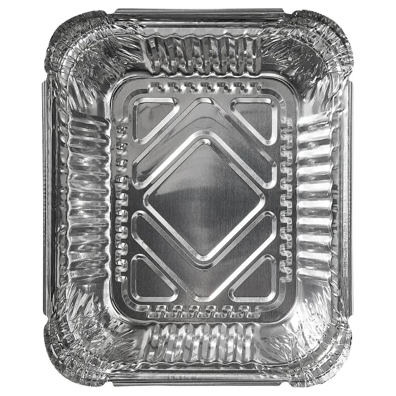 Victoria Bay Take-Out Container Base 1 LB 5.9X5X2 IN Aluminum Silver Oblong Interrupted Vertical Curl 1000/Case