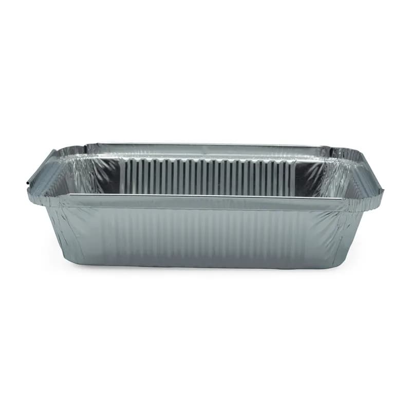 Victoria Bay Take-Out Container Base 8.5X6X1.75 IN Aluminum Silver Oblong Interrupted Vertical Curl 500/Case